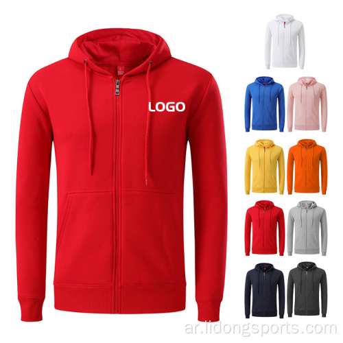 شعار مخصص فارغ صالة رياضية للجنسين zip up hoodie